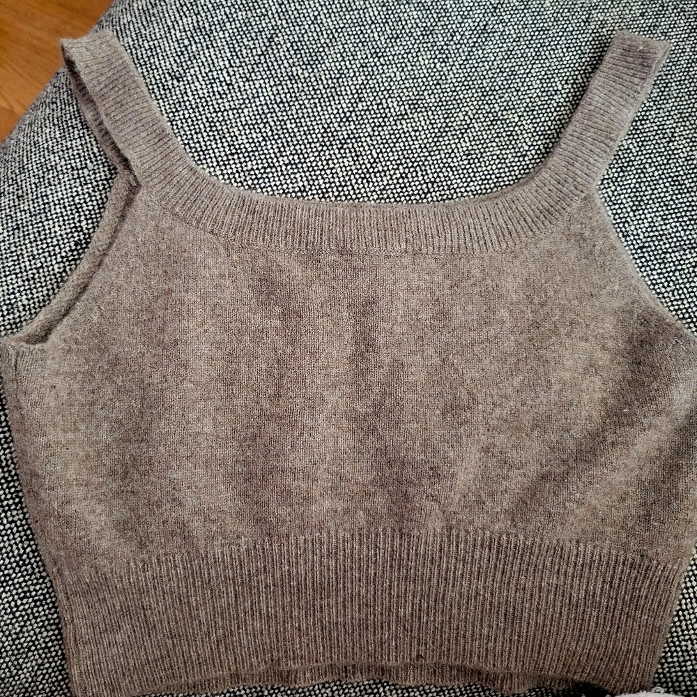 Reformation Cropped Cashmere Brown Top